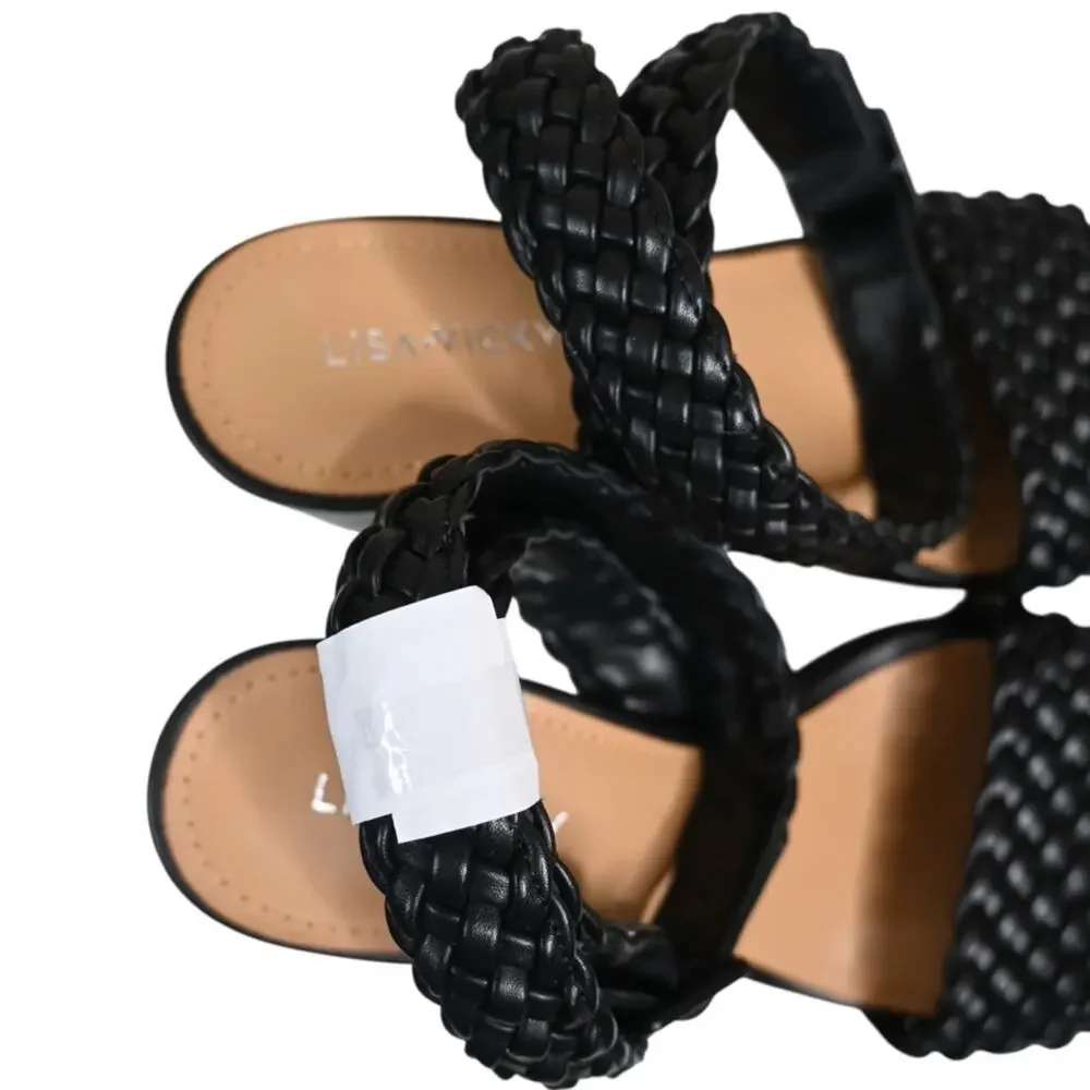Lisa Vicky Womens 8.5 Jewel Platform Heel in Black NEW
